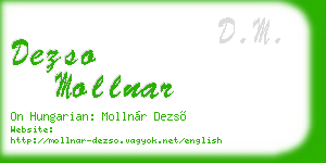 dezso mollnar business card